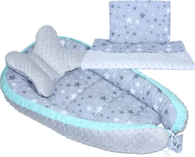 Produktbild von Baby MINKY Nestchen Kokon Kuschelnest Reisebett 2-seitig Kissen Decke Schmetterling Kissen - 4T- 31
