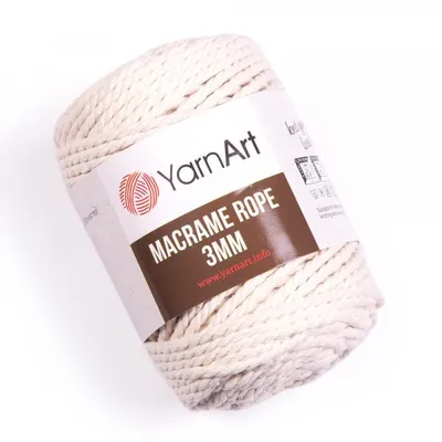 Obrázek produktu pro Yarn Art Macrame Rope 3 mm 63 m 752 Light Beige Šňůra