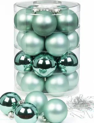 Produktbild von Weihnachtskugeln Winter Jade 20 Stk 6cm + Haken