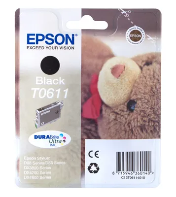 Produktbild von Epson Teddybear Singlepack Black T0611 DURABrite Ultra Ink
