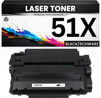 Produktbild von 2 x XXL Toner 51X für HP kompatibel Schwarz Q7551X wie Original Tonerkartusche für HP LaserJet M3027MFP M3027XFP M3050MFP M3050XS MFP P3005 P3005dn