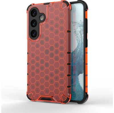 Produktbild von Mobigear Honeycomb  Samsung Galaxy S24 Hülle Hardcase Backcover Stoßfest - Rot