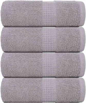 Produktbild von （Robust Möbel）Waschtücher FROGN 4er set - modernes Design - Grau 30x30cm 360 g/m² NEU309352 - Handtücher