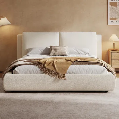 Produktbild von Polsterbett mit Hydraulisches Funktionsbett und Großem Stauraum Doppelbett Jugendbett 180*200cm Beige