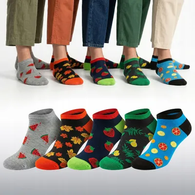 Produktbild von 15 Paar bunte kurze Herrensocken, Größe 40–43