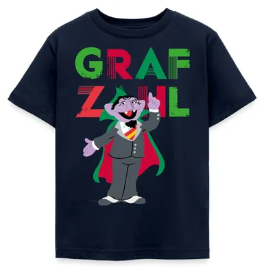 Produktbild von Spreadshirt Sesamstraße Graf Zahl Kinder T-Shirt, 122/128 (7-8 Jahre), Navy