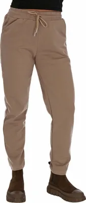 Produktbild von Damen Stoffhose Turn-Up Leinenhose Chino Freizeit Hose Baumwolle mit Kordelzug 2 Taschen Khaki L/XL