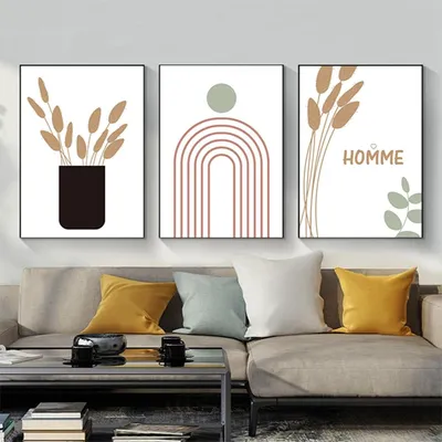 3er-Set abstrakte botanische Blattposter, 40x60 cm, ohne Rahmen