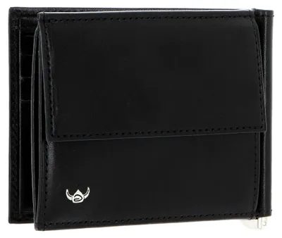 Produktbild von Geldbörse aus Leder mit RFID-Schutz und Clip-Scheintasche in Schwarz