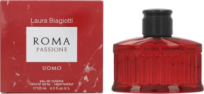 Produktbild von Laura Biagiotti ROMA PASSIONE, Männer, 125 ml, Kardamom, Elemi, Kaffee, Gurke, Patschuli, Salbei, Bernstein, Tonka-Bohne, Vanille, Spray