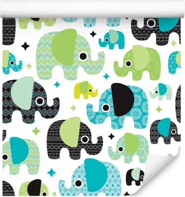 Immagine prodotto di 10m VLIES WALLPAPER rotolo asilo ragazzo elefanti animali che giocano XXL