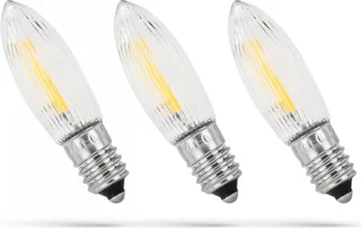 Produktbild von 3 x Spectrum LED Filament Riffelkerze 0,2W E10 34V-55V extra warmweiß 2200K