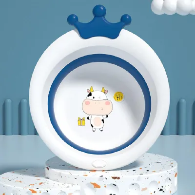 Image de Lavabo pour enfants, pliable, portable, pour bébés, pliable, bleu marine
