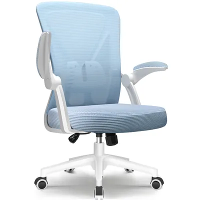 Produktbild von Marodic Bürostuhl Schreibtischstuhl 150kg Bürostuhl Ergonomisch mit 90° klappbaren Armlehnen, Wippfunktion 90°-125° Chefsessel Lordosenstütze, Blau
