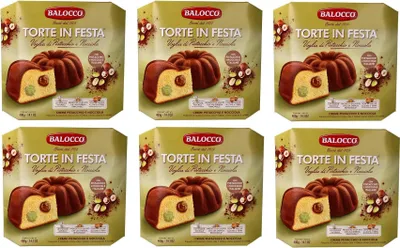 Produktbild von 6x Balocco Torte in Festa Voglia di Pistacchio e Nocciola Kuchen gefüllt mit köstlicher Pistazien- und Haselnusscreme 400g