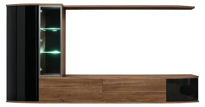 Produktbild von Wohnwand Set Luxus Wohnzimmer TV Ständer Holz Wandregal Wandschrank Neu