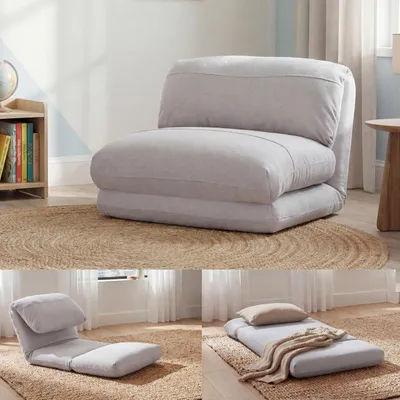Produktbild von Schlafsessel HWC-E68, Schlafsofa Funktionssessel Klappsessel Relaxsessel, Stoff/Textil beige