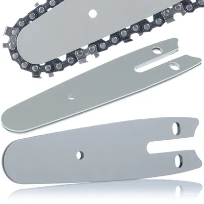 Obrázek produktu pro Rosfix Vodicí Lišta 4” – Vyrobeno z Vysoce Kvalitní Oceli | Délka 13 cm, Rozteč Řetězu 1/4” | Kompatibilní s Akumulátorovými Řetězovými Pilami 4”