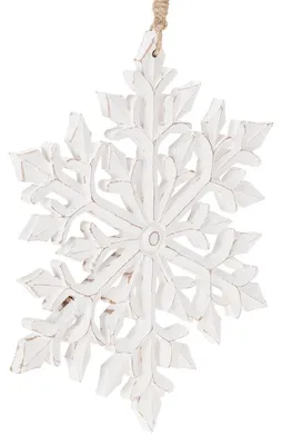Produktbild von Hängedekoration Schneeflocke Holz Weihnachtsdeko Vintage Design