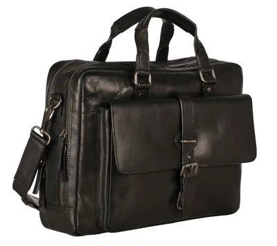 Produktbild von LEONHARD HEYDEN Leder Aktentasche Umhängetasche mit Laptopfach Roma Tote Bag Black schwarz