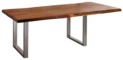 Immagine prodotto di MASSIVMOEBEL24 | FREEFORM 2 Tavolo allungabile in legno di acacia - laccato / noce 160-220x100x78