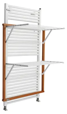 Image de ARREDAMENTI ITALIA ARREDAMENTIITALIA : Étagère à linge pour radiateur, modèle 608 Klaus, en bois, pliable, 10 mètres de corde, en cerisier - AR-It, le cœur du bois