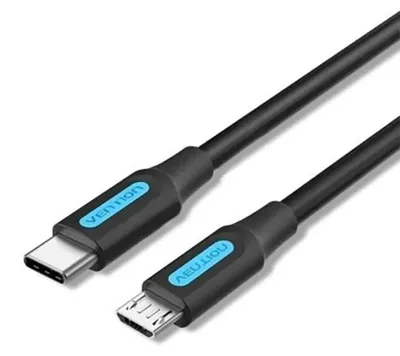 Produktbild von Vention COVBF, 1 m, Micro-USB B, USB C, USB 2.0, 0,48 Gbit/s, Schwarz
