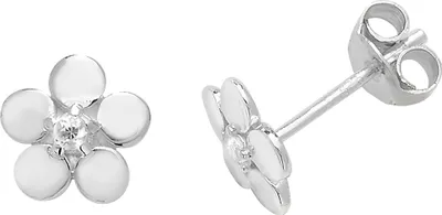 Image de Boucles d'Oreilles Femme Argent fin 925 avec Oxyde de Zirconium - 7mm*7mm; TRS11499