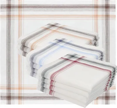 Produktbild von Betz 12 Stück Herren Stoff Taschentücher Set Leo 11 100% Baumwolle Größe 40x40 cm Farbe - Leo 11 Dessin 1 454811