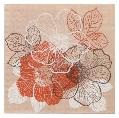 Produktbild von Servietten, 3-lagig 1/4-Falz 33 cm x 33 cm "Bouquet"