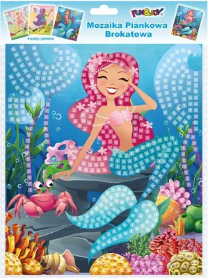 Produktbild von Glitzerschaum Mosaik Meerjungfrauen 4 Motive Spaß&Freude