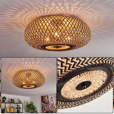 Produktbild von Decollatura Deckenlampe aus Metall/Bambus in Schwarz/Natur