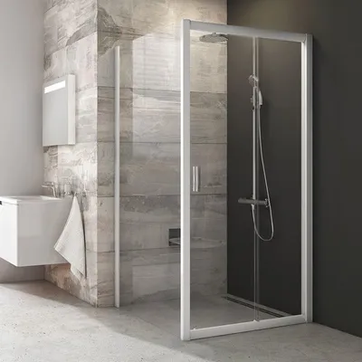 Zdjęcie produktu dla Parawan prysznicowy RAVAK Blix BLPS-80 biały+transparentny 190 cm 9BH40100Z1