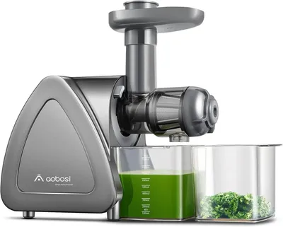 Produktbild von Aobosi Slow Juicer AMR520 Kaltentsafter mit 8-stufiger Schnecke 95 % Saftausbeute 55 mm Einfüllschacht leiser 150 W Motor BPA-frei für Obst und Gemüse