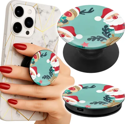 Zdjęcie produktu dla Uchwyt Do Telefonu Popsocket Na Palce/Stojak Mikołaj, Renifer Bałwan