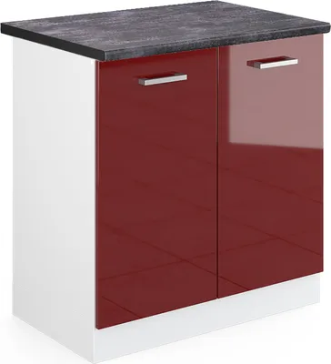 Produktbild von Spülenunterschrank Vicco R-Line Rot Hochglanz 80 cm , AP Anthrazit, Model 46823