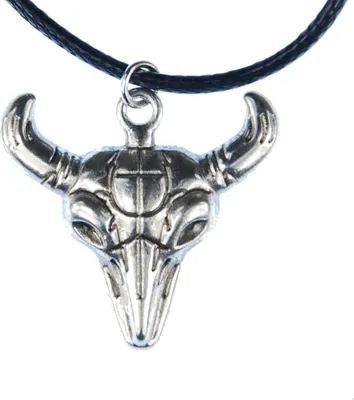 Produktbild von Ochsenschädel Kette Western Cowboy Miniblings Halskette 50cm Rind Leder Schädel
