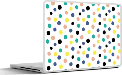 Produktbild von MuchoWow® Laptop Aufkleber Sticker Cover Polka dots - Muster - Gelb 40x30 cm - Laptop Dekoration - Selbstklebend