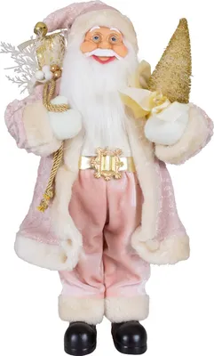 Produktbild von Weihnachtsmann Deko Figur Jonte 45cm mittelgroß stehend rosa gold