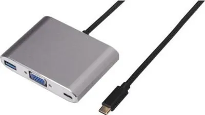 Obrázek produktu pro Nilox USB Type-C - Grafický adaptér USB VGA/USB Type-C/USB 3.0 M/F stříbrný