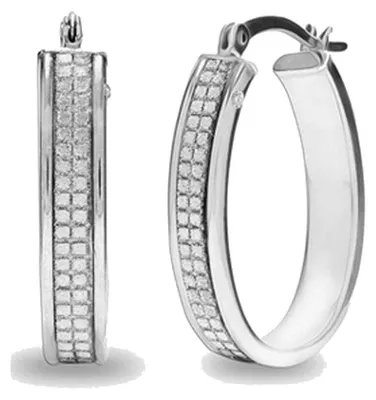 Immagine prodotto di Orecchini a cerchio da donna Bibei, design geometrico scintillante, argento sterling 925 con zirconi, modello BIPE086