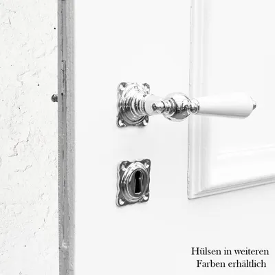 Produktbild von Drückergarnitur für Zimmertüren - Porzellangriff | BB | Nickel glanz