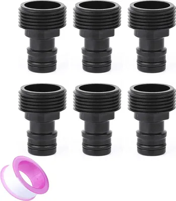 Produktbild von 6 Stück Schlauchverbinder Gartenschlauch Kupplung Nippel 1/2 zoll Schlauchanschluss G1/2 Außengewinde für Wasserhahn Adapter
