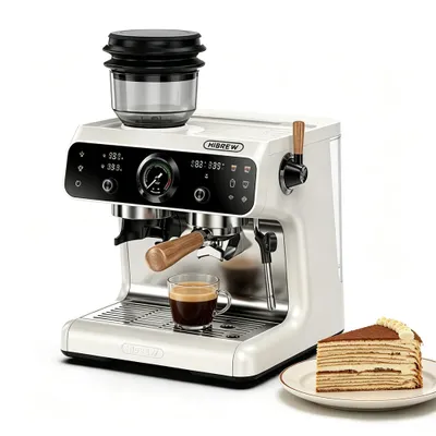 Produktbild von Siebträgermaschine 2-in-1 Siebträgermaschine mit Mahlwerk & Touchscreen 20 Bar Edelstahlfilter Dual-Heizsystem für gleichzeitiges Brühen/Schäumen