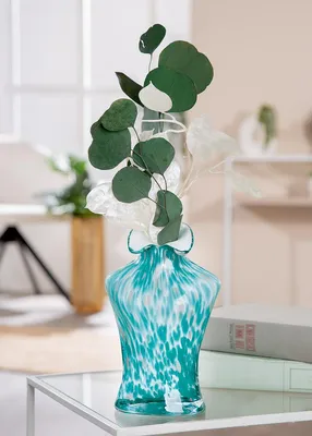 Produktbild von Gilde Glass Art, Vase, Corinna, Fraumotiv, Glas, grün, VE 2 Höhe: 20.00 cm Breite: 19.00 cm Tiefe: 11.00cm 47006