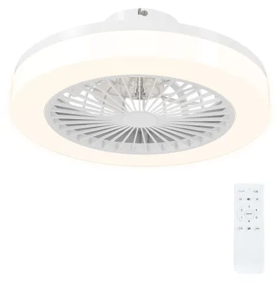 Produktbild von HOMCOM Deckenventilator mit Beleuchtung Fernbedienung LED Ventilator Weiß 46 cm