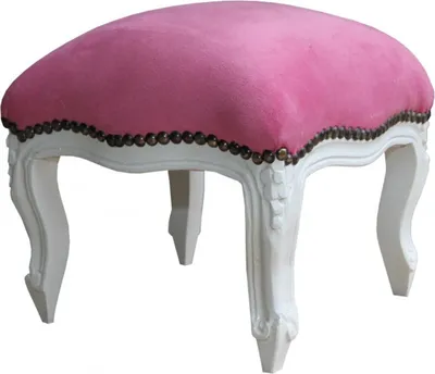 Image de Casa Padrino Tabouret Baroque Rose / Blanc - Meubles de Style Antique - Tabouret
