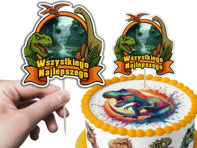 Image de Decoration a gateau cake topper anniversaire - Dinosaures DINO