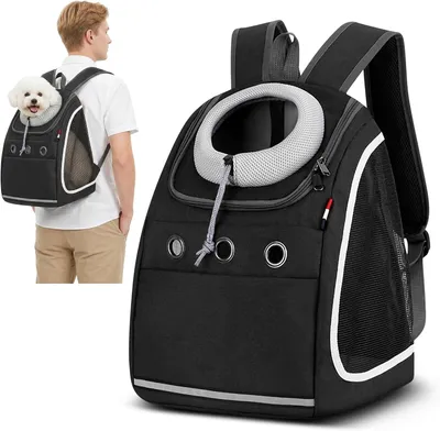 Immagine prodotto di Zaino per animali domestici, traspirante e portatile, colore nero, taglia L