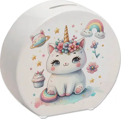 Produktbild von Einhorn-Katze Aquarell Spardose